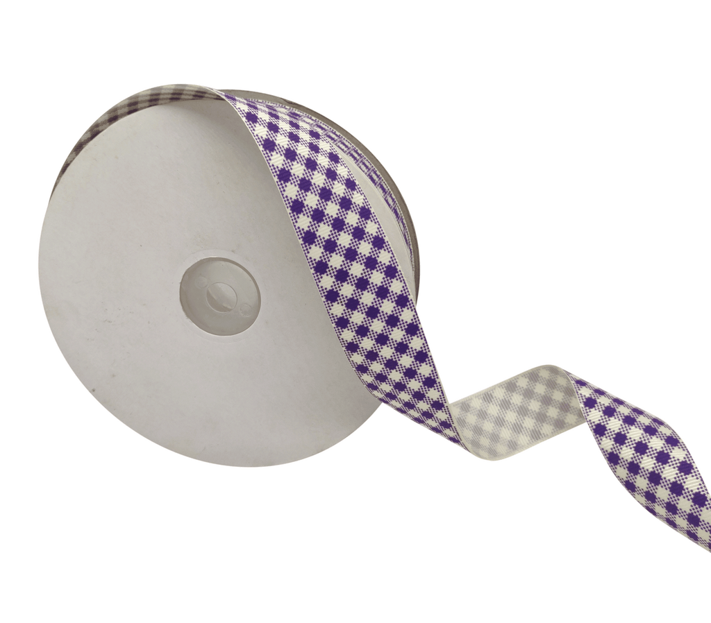 PURPLE SMALL CHECKS RIBBON (25 MM)