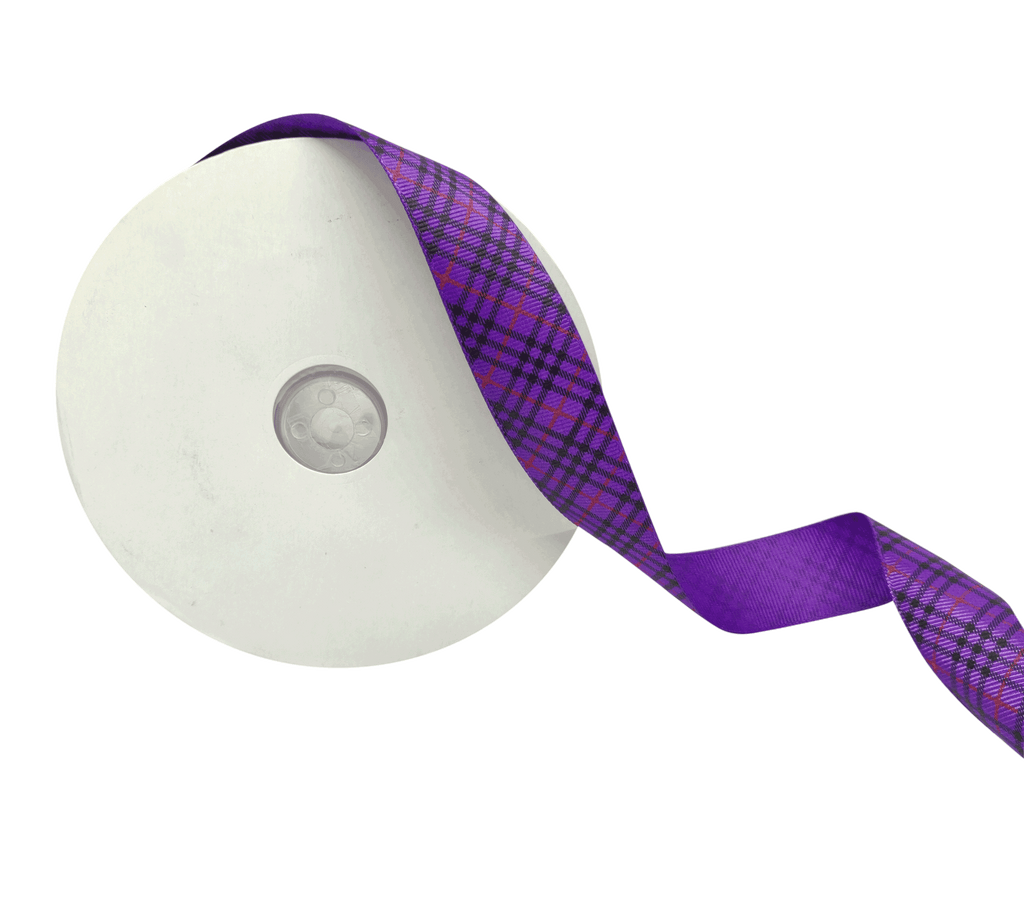 PURPLE WITH SCOTTISH CHECKS RIBBON (25 MM)