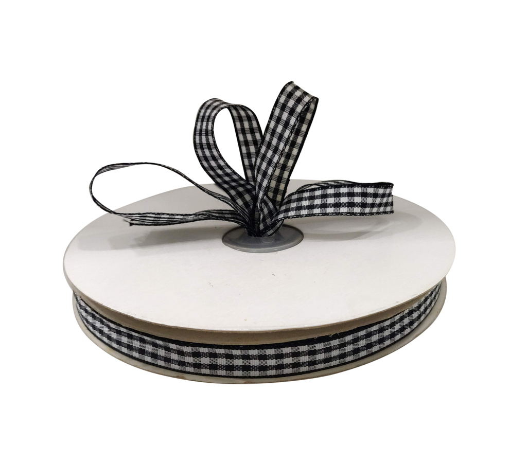 BLACK CHECKS RIBBON (10 MM)