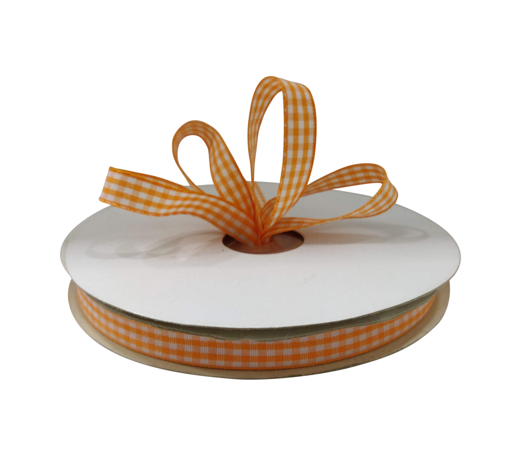 ORANGE CHECKS RIBBON (10 MM)