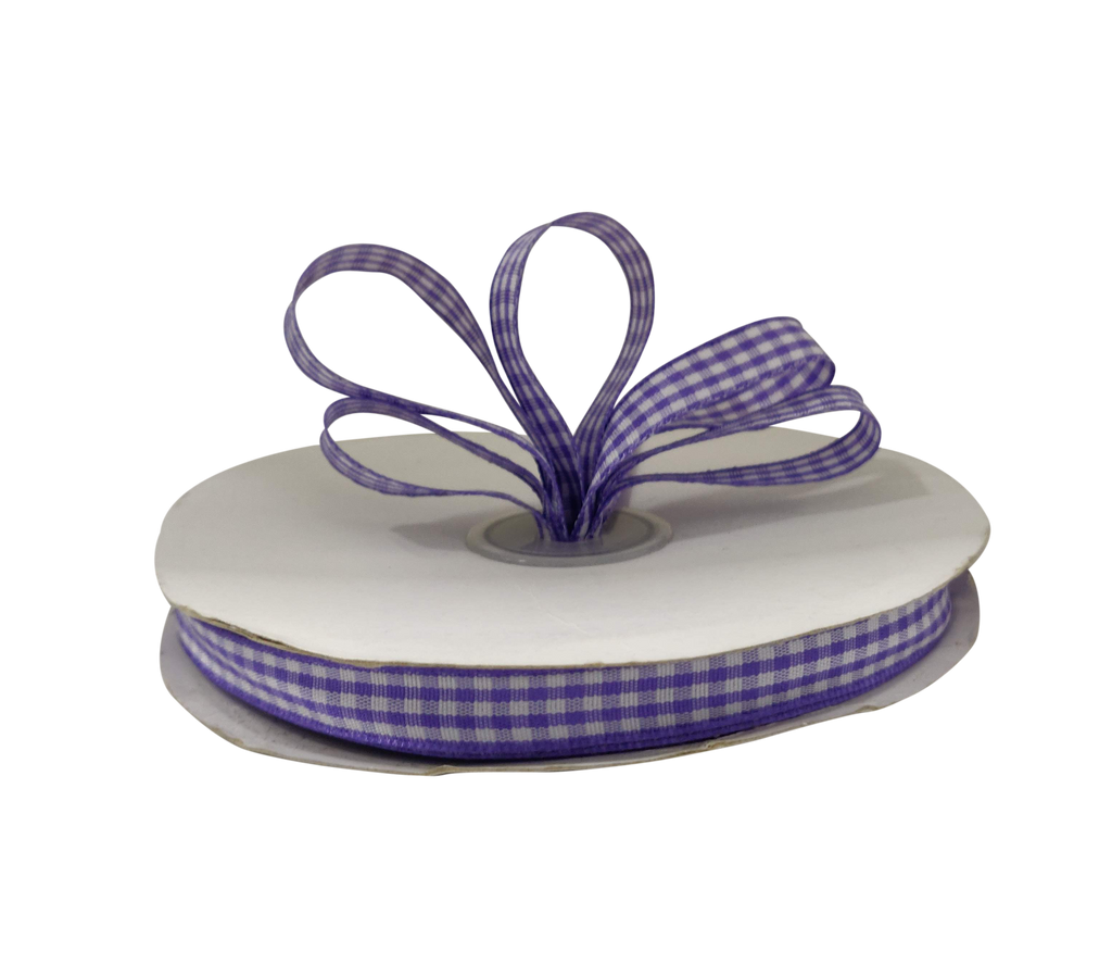 PURPLE CHECKS RIBBON (10 MM)