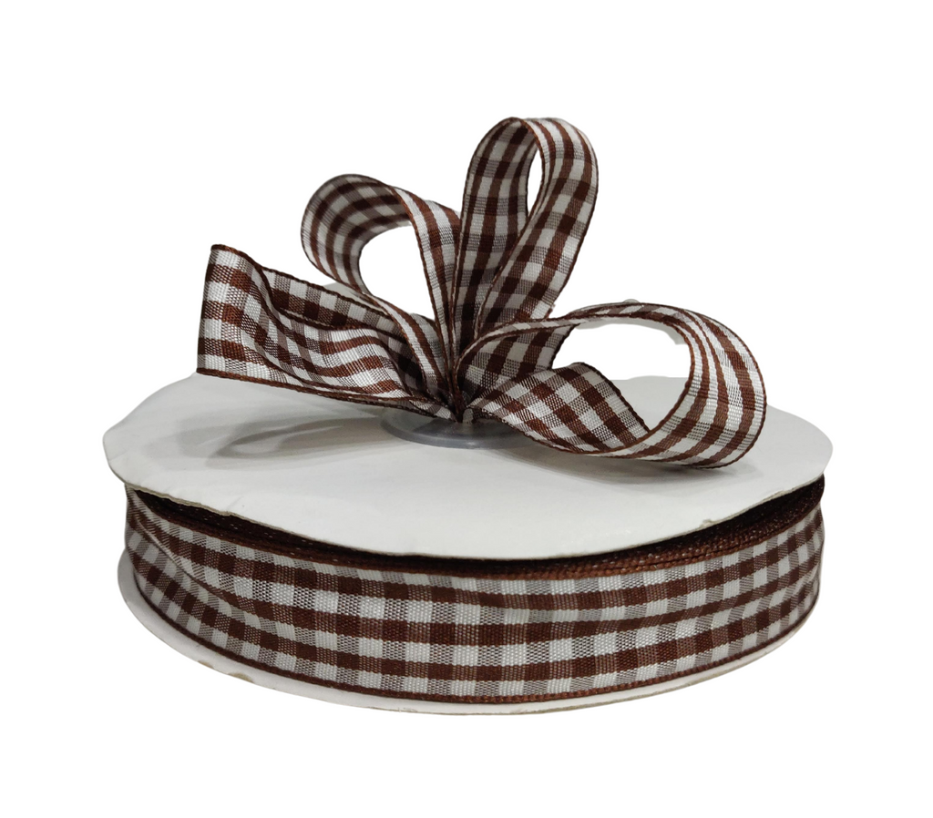 BROWN CHECKSRIBBON (20 MM)