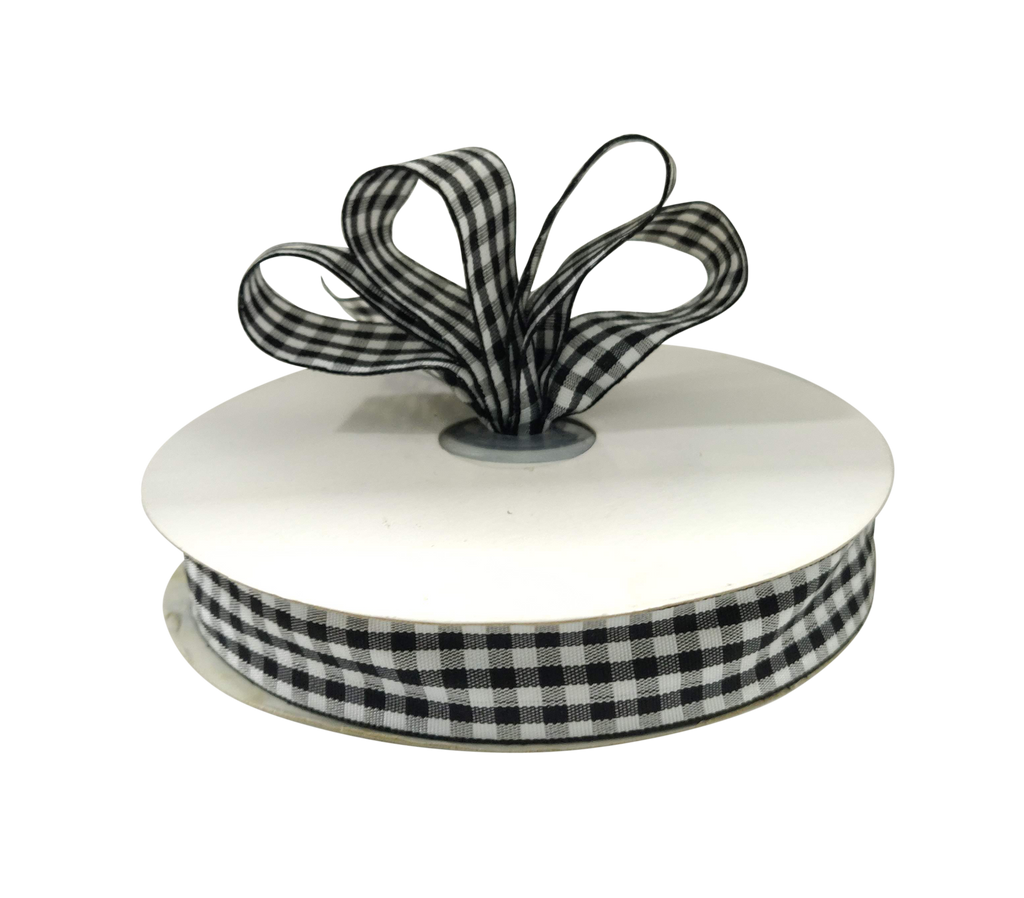 BLACK CHECKS RIBBON (20 MM)