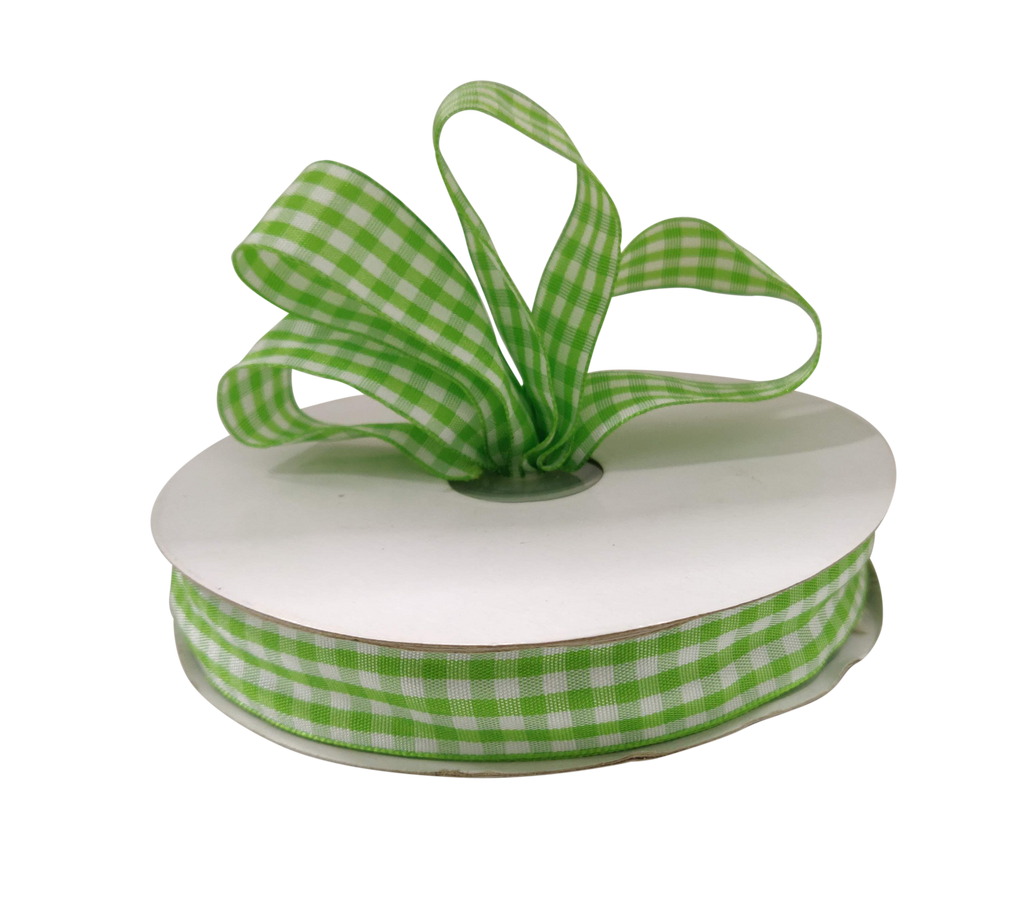 GREEN CHECKS RIBBON (20 MM)