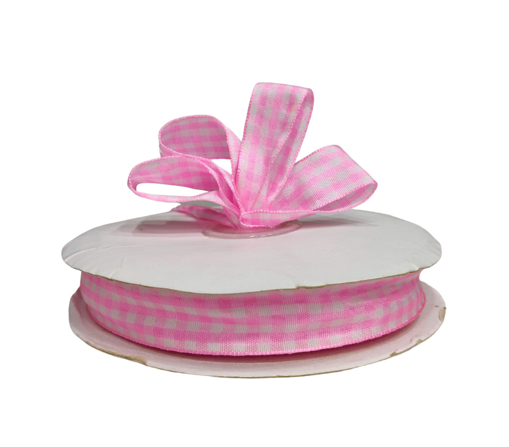 BABY PINK CHECKSRIBBON (20 MM)