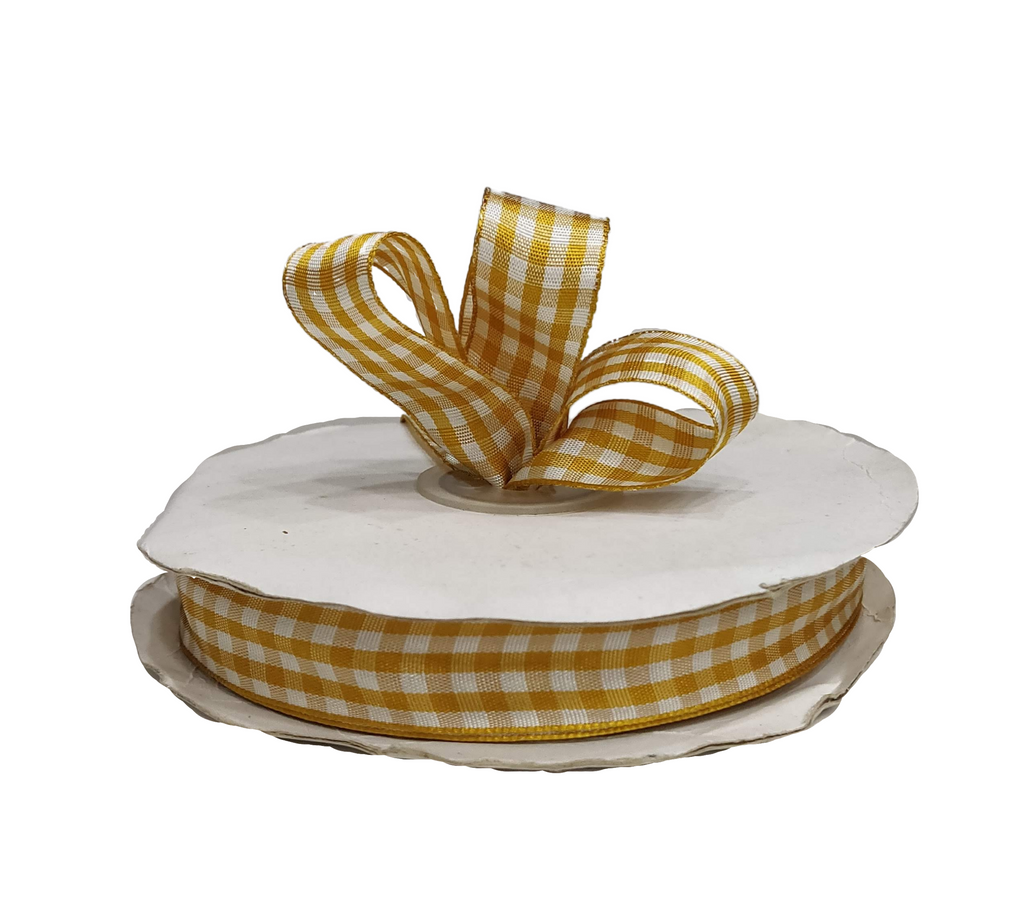 MUSTARD CHECKSRIBBON (20 MM)