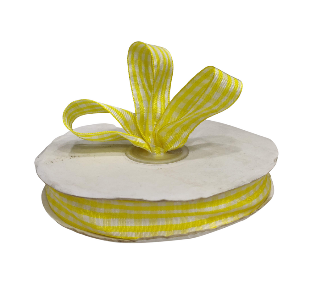 LEMON YELLOW CHECKSRIBBON (20 MM)