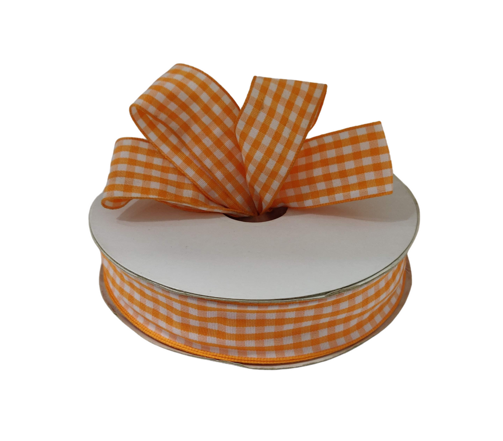 ORANGE CHECKS RIBBON (25 MM)