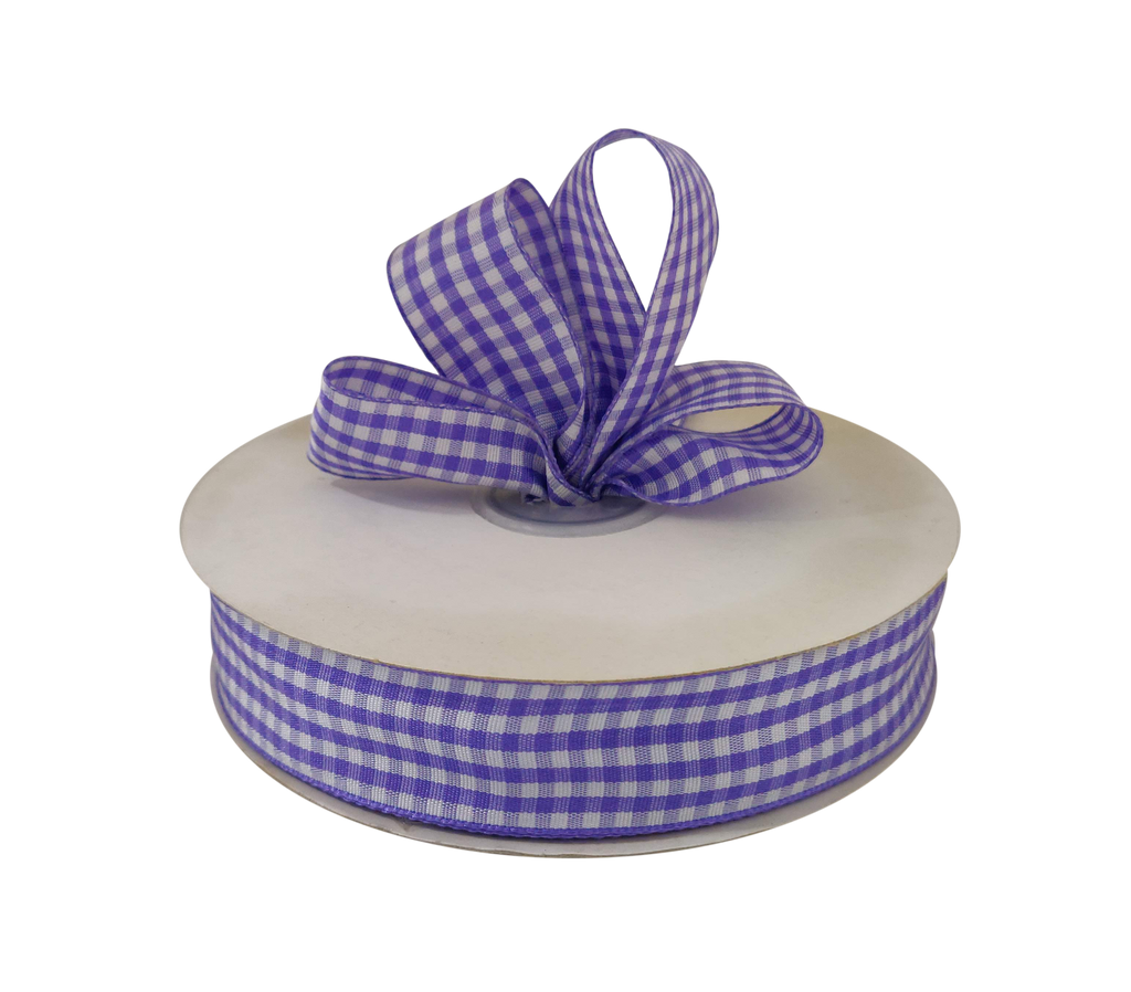 PURPLE CHECKS RIBBON (25 MM)