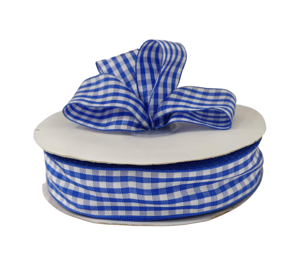 BLUE CHECKS RIBBON (25 MM)