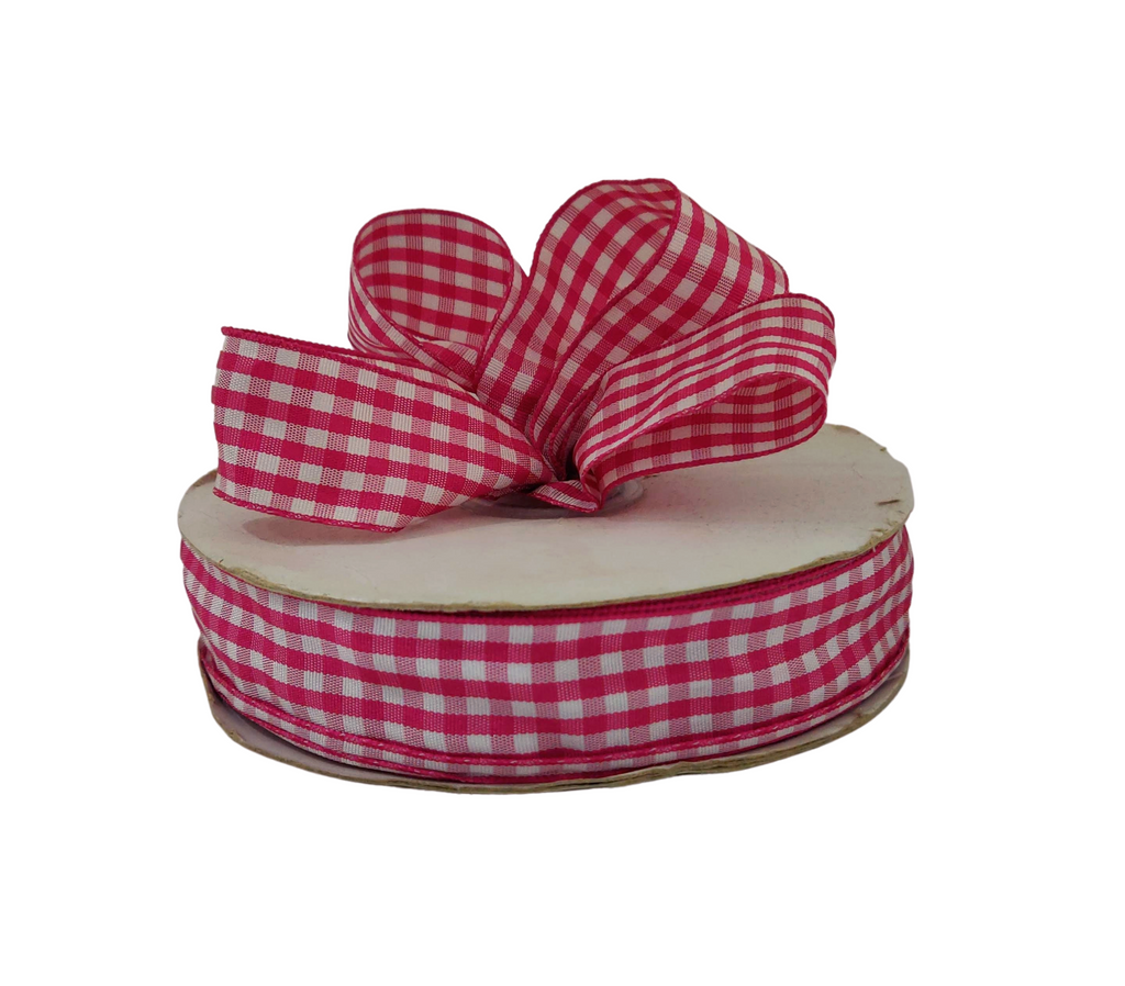 RANI PINK CHECKS RIBBON (25 MM)