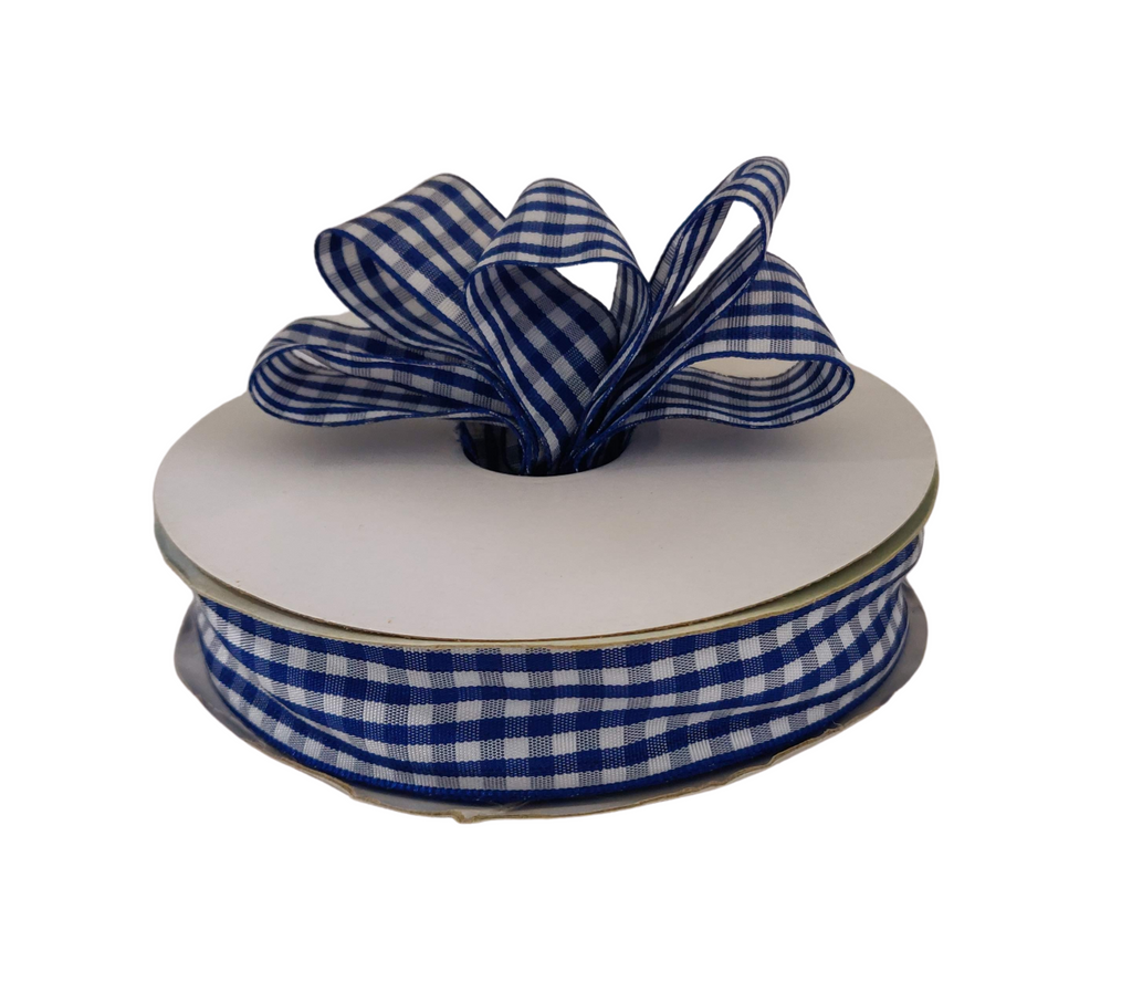 NAVY BLUE CHECKS RIBBON (25 MM)