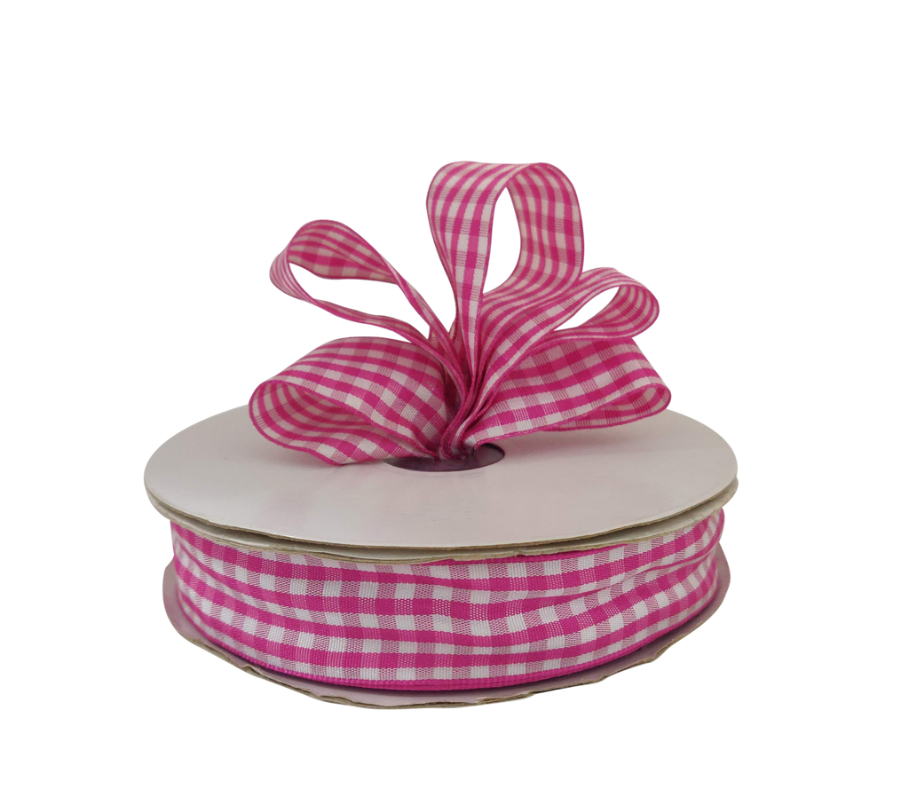 PINK CHECKS RIBBON (25 MM)