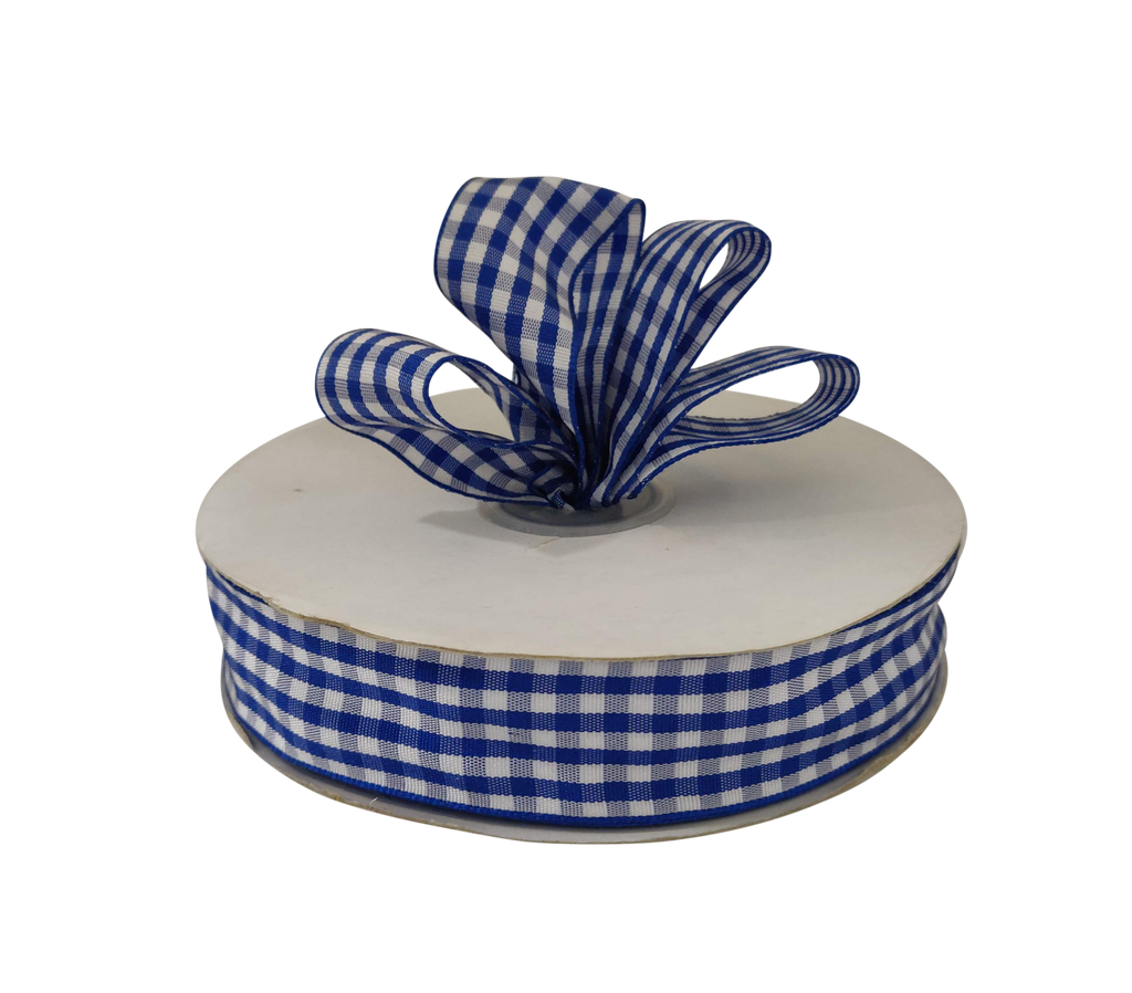 ROYAL BLUE CHECKS RIBBON (25 MM)