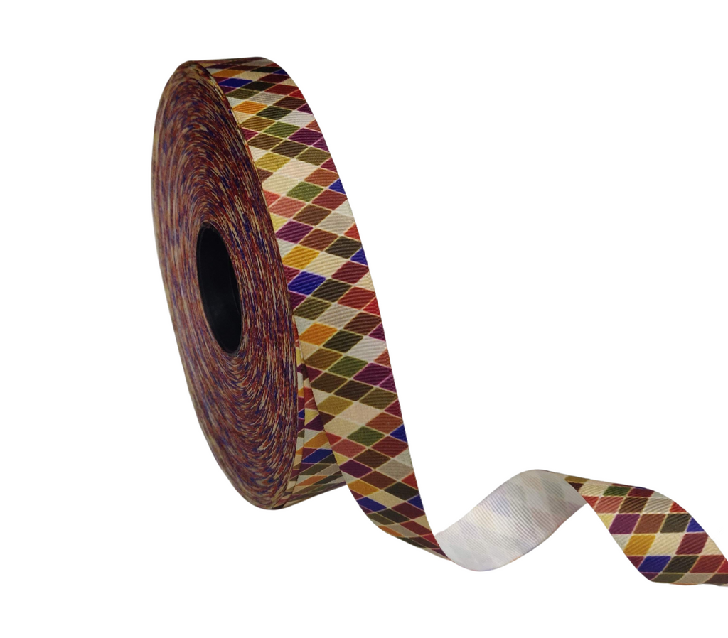 MULTICOLOURED DIAMONDS RIBBON (25 MM)