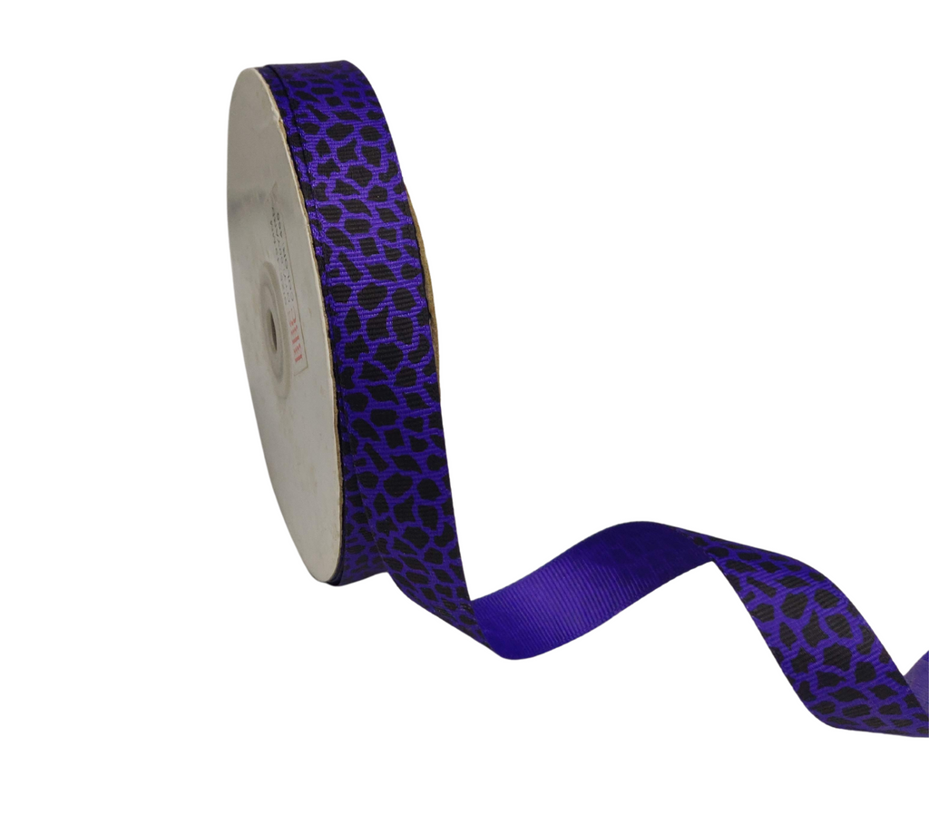 DEEP PURPLE ANIMAL PRINT RIBBON (20 MM)