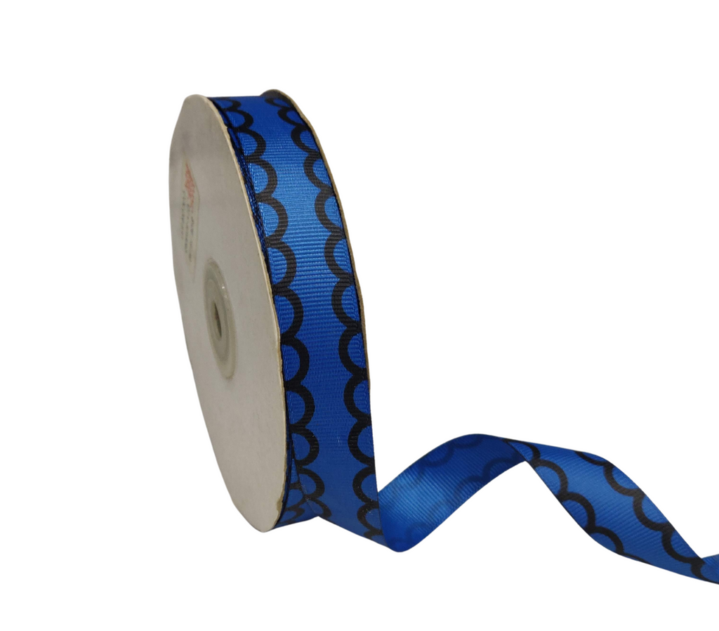 AIRFORCE BLUE WITH BLACK SEMI-CIRCLES RIBBON (20 MM)