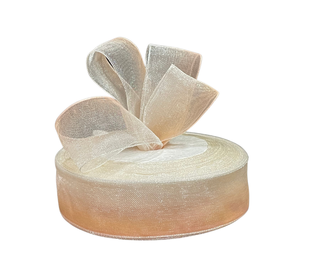 PEACH SHADED ORGANZA RIBBON (25 MM)