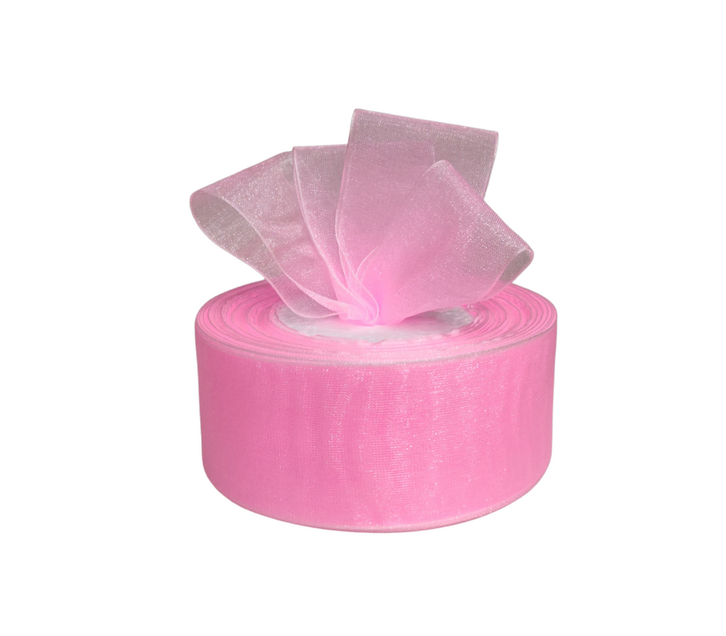 BABY PINK PLAIN ORGANZA RIBBON (38 MM)