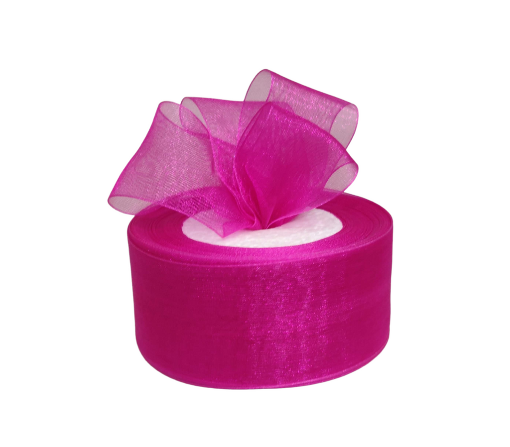 RANI PINK PLAIN ORGANZA RIBBON (38 MM)