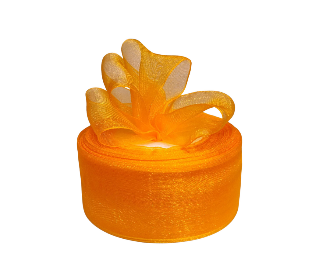 ORANGE PLAIN ORGANZA RIBBON (38 MM)