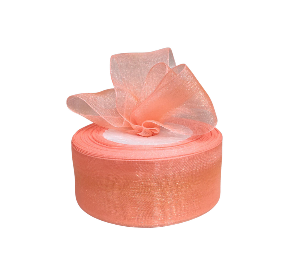 PEACH PLAIN ORGANZA RIBBON (38 MM)