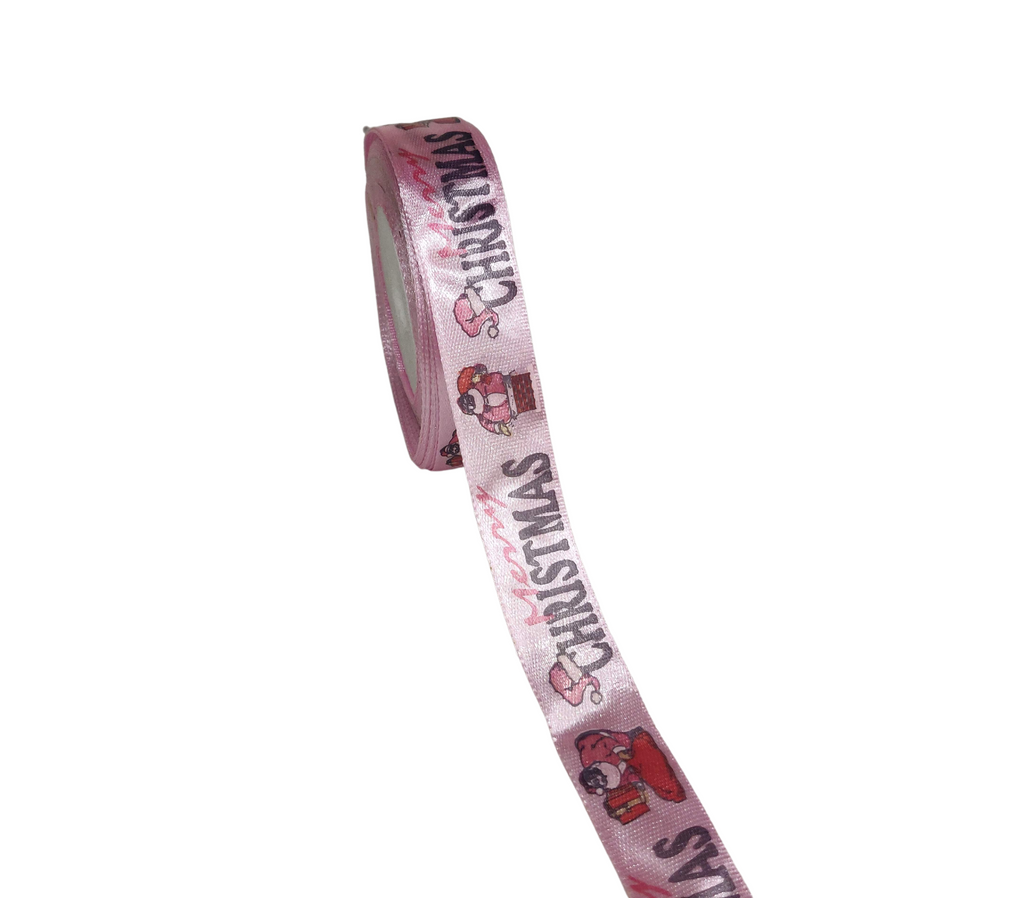 PINK ORDINARY SATIN - CHRISTMAS RIBBON (15 MM)