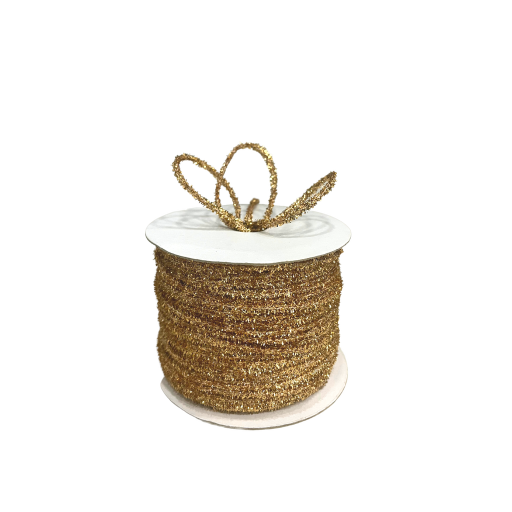 ANTIQUE GOLD TINSEL TWINE RIBBON (3 MM)