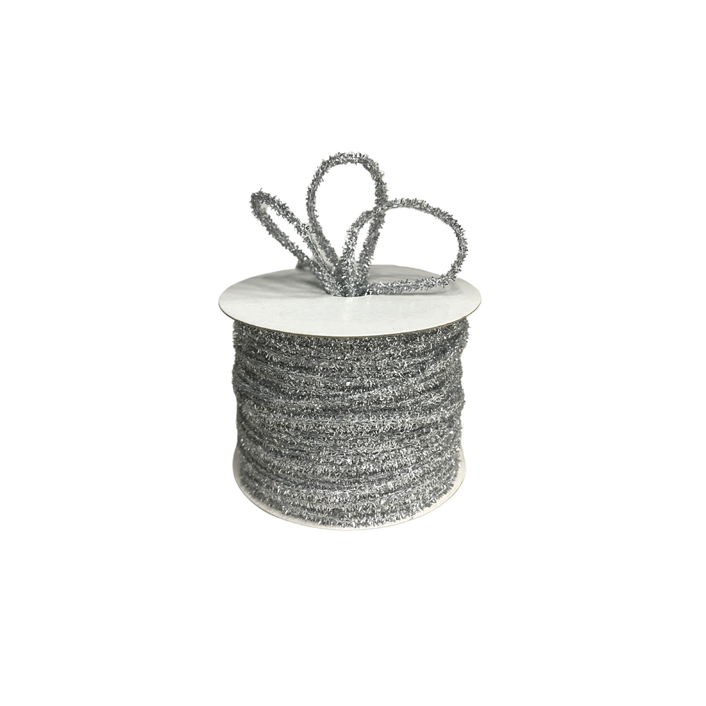 SILVER TINSEL TWINE RIBBON (3 MM)