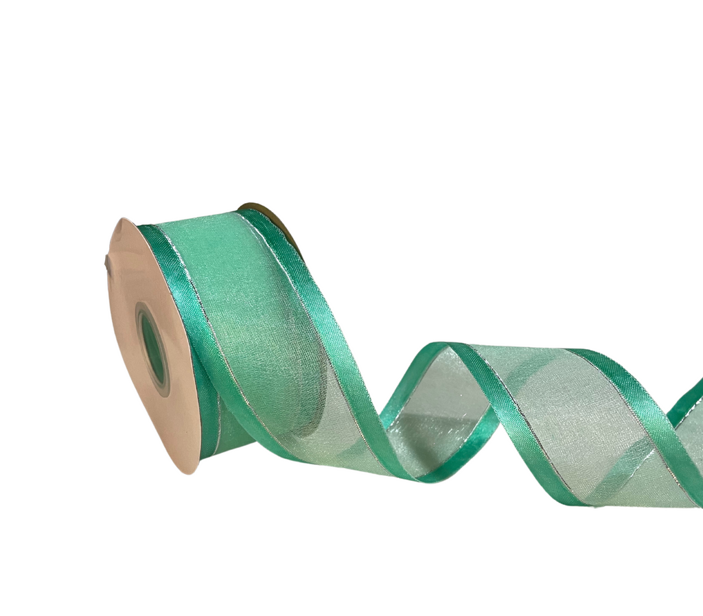 AQUA ORGANZA WITH SATIN EDGES RIBBON (38 MM)